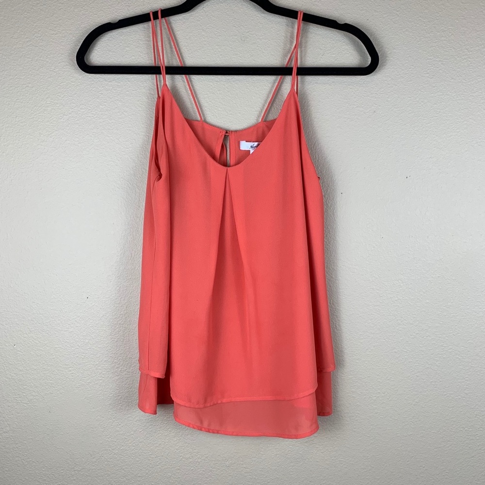 Norah Orange Split Front Tank Blouse